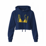 Yellow Bikini Crop Hoodie — Lacivert — Ön baskı