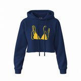 Yellow Bikini Crop Hoodie — Lacivert — Ön baskı