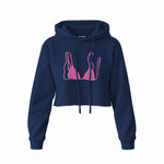 Pink Bikini Crop Hoodie — Lacivert — Ön baskı
