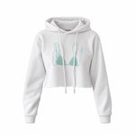 Blue Bikini Crop Hoodie — Beyaz — Ön baskı