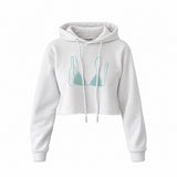 Blue Bikini Crop Hoodie — Beyaz — Ön baskı