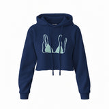 Blue Bikini Crop Hoodie — Lacivert — Ön baskı