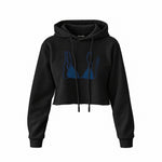 Navy Blue Bikini Crop Hoodie — Siyah — Ön baskı