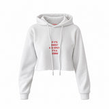 It's a Gemini Crop Hoodie — Beyaz — Ön baskı