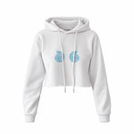 Shell Yeah Crop Hoodie — Beyaz — Ön baskı