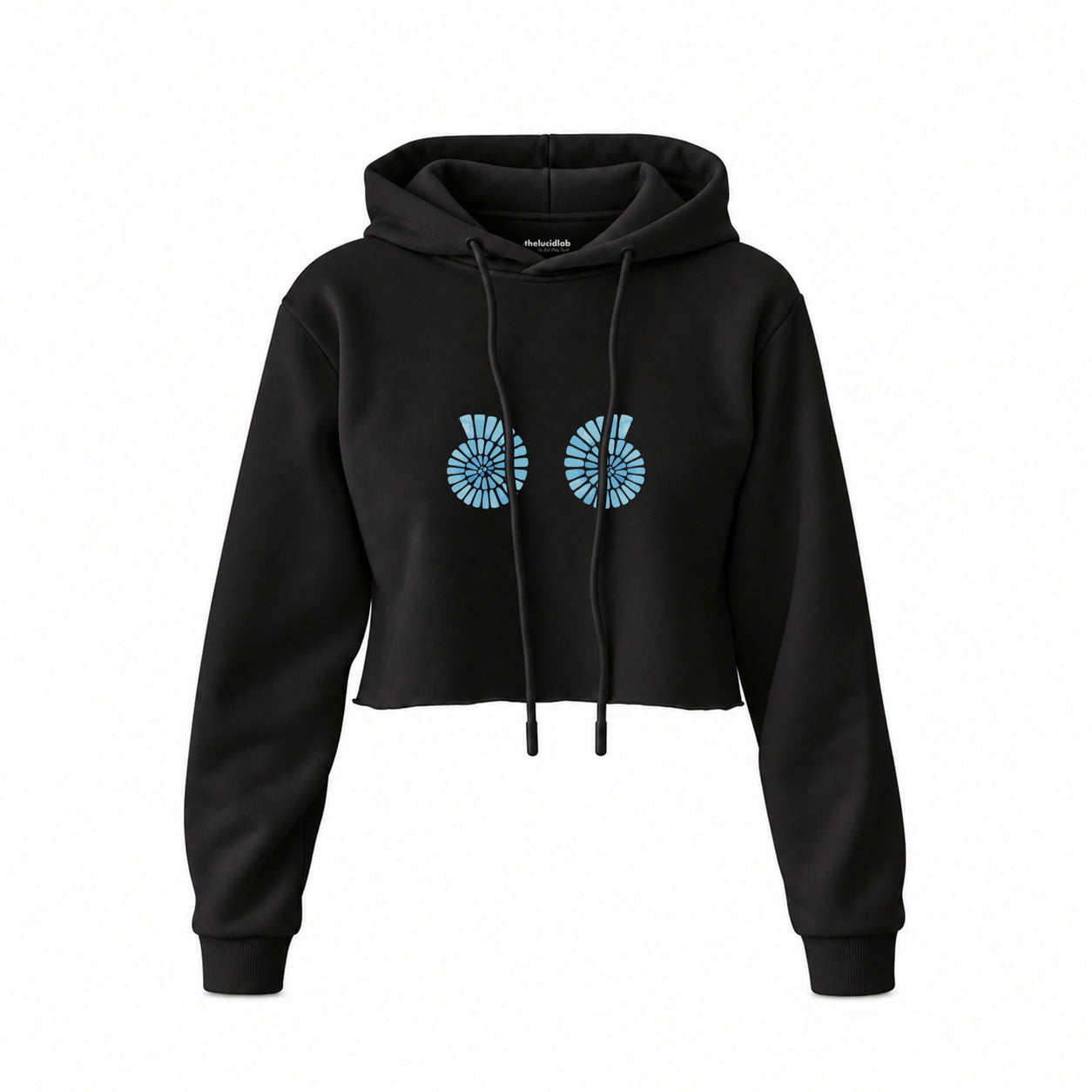 Shell Yeah Crop Hoodie — Siyah — Ön baskı