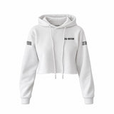 Sons Of Anarchy: Girl of Mayhem Crop Hoodie — Beyaz — Ön baskı