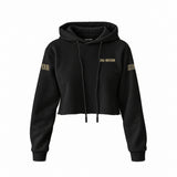 Sons Of Anarchy: Girl of Mayhem Crop Hoodie — Siyah — Ön baskı