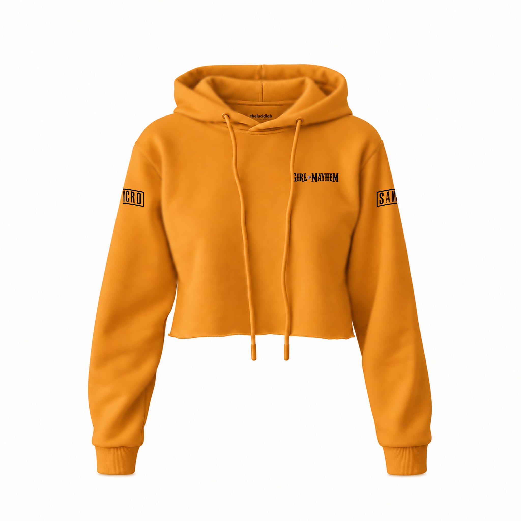 Sons Of Anarchy: Girl of Mayhem Crop Hoodie — Turuncu — Ön baskı