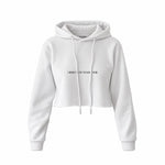 I Wanna Fuck You, You Already Know Crop Hoodie — Beyaz — Ön baskı