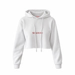 Proof God Has Taste Crop Hoodie — Beyaz — Ön baskı
