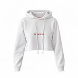 Proof God Has Taste Crop Hoodie — Beyaz — Ön baskı