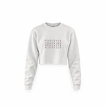All Tracks / Formula 1 Pistleri Crop Sweatshirt — Beyaz — Ön baskı