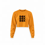 Box Box Box Crop Sweatshirt — Turuncu — Ön baskı