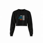 Formula 1 / Week Days Crop Sweatshirt — Siyah — Ön baskı