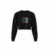 Formula 1 / Week Days Crop Sweatshirt — Siyah — Ön baskı