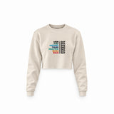 Formula 1 / Week Days Crop Sweatshirt — Krem — Ön baskı