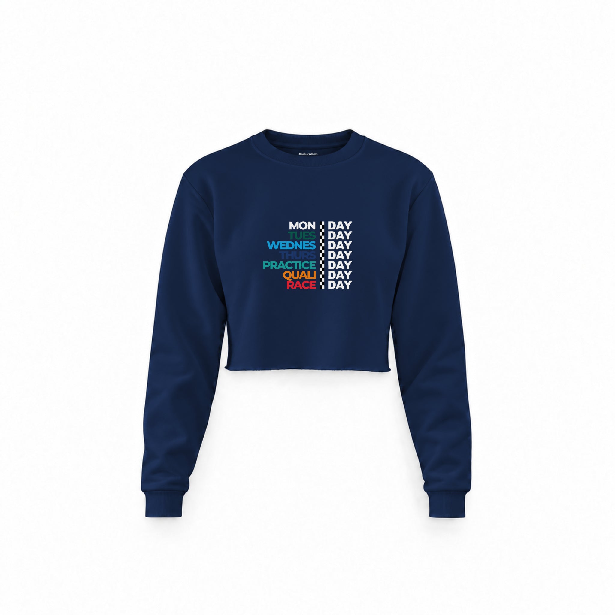 Formula 1 / Week Days Crop Sweatshirt — Lacivert — Ön baskı