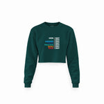 Formula 1 / Week Days Crop Sweatshirt — Koyu Yeşil — Ön baskı