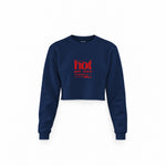 Hot Girls Watch Formula 1 Crop Sweatshirt — Lacivert — Ön baskı