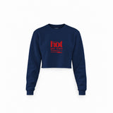Hot Girls Watch Formula 1 Crop Sweatshirt — Lacivert — Ön baskı