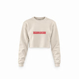 Hamilton / Ferrari Crop Sweatshirt — Krem — Ön baskı