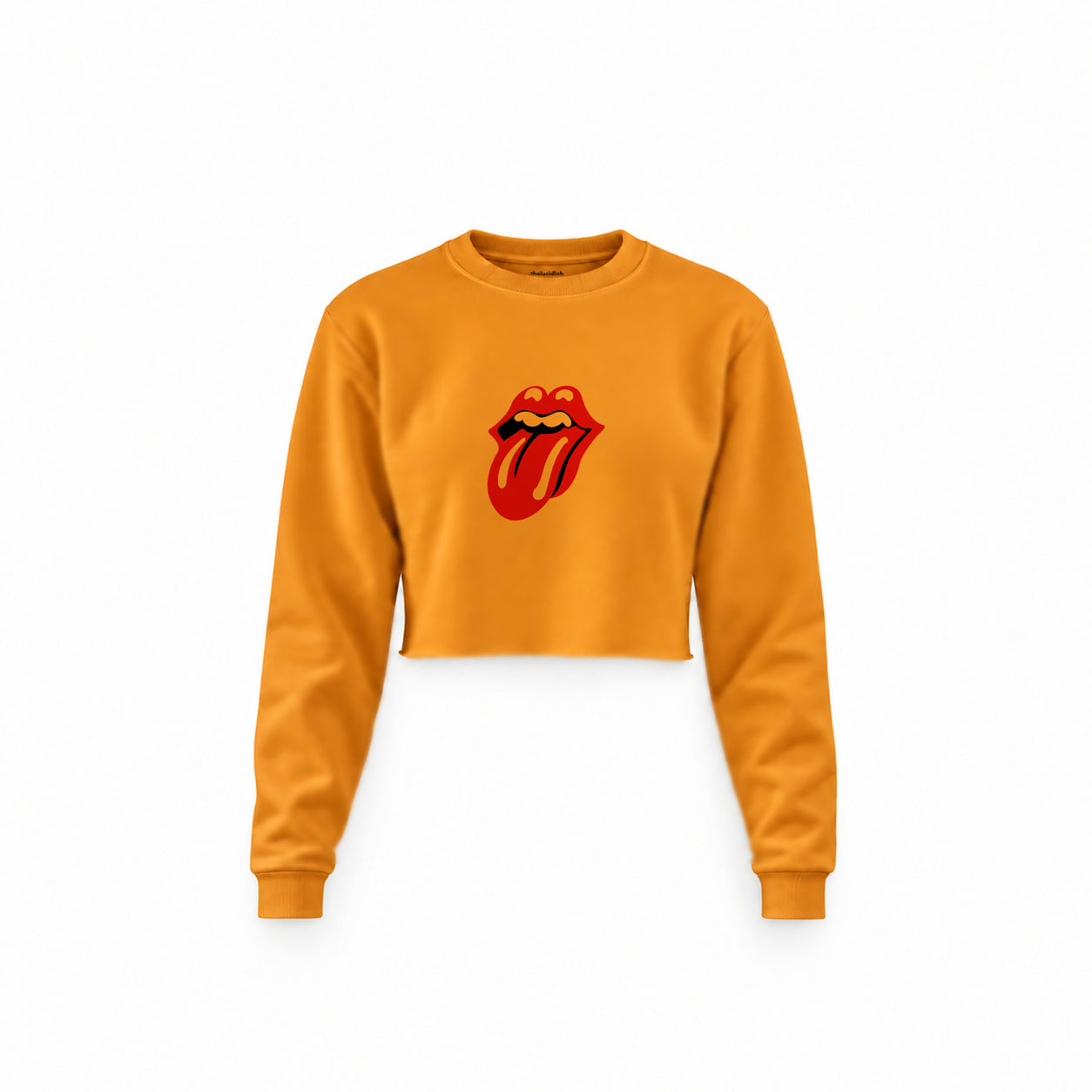 The Rolling Stones Crop Sweatshirt — Turuncu — Ön baskı