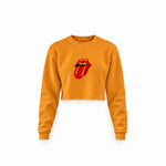 The Rolling Stones Crop Sweatshirt — Turuncu — Ön baskı