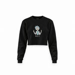 Rick It Crop Sweatshirt — Siyah — Ön baskı