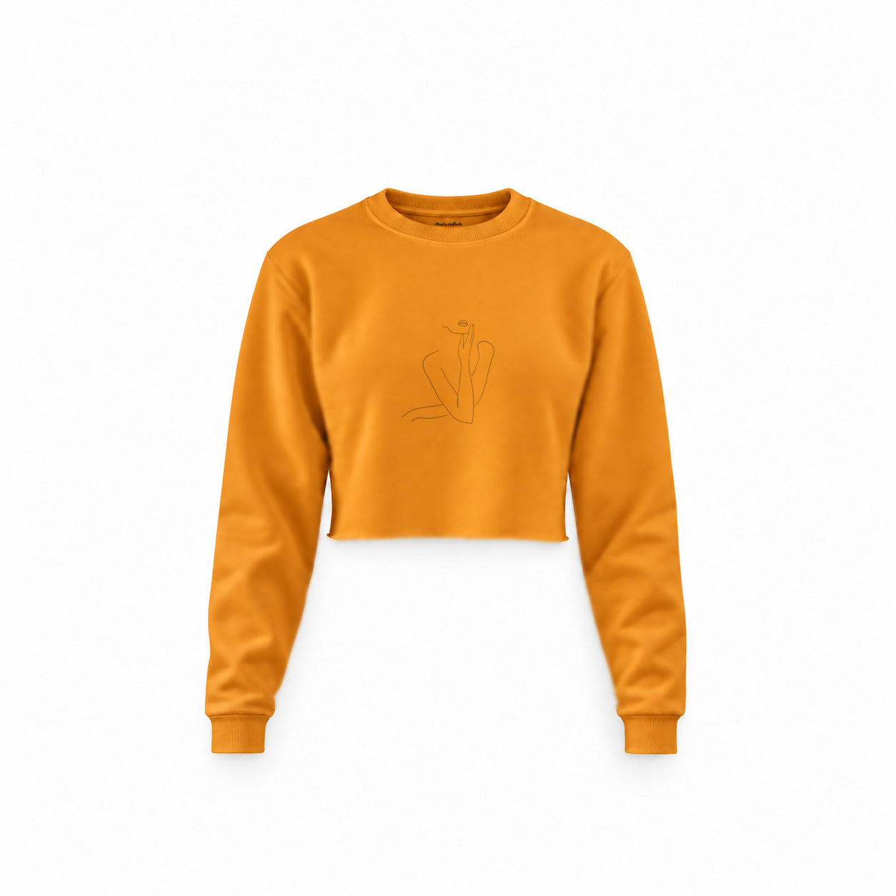 Women / Kadın Silüeti Crop Sweatshirt — Turuncu — Ön baskı