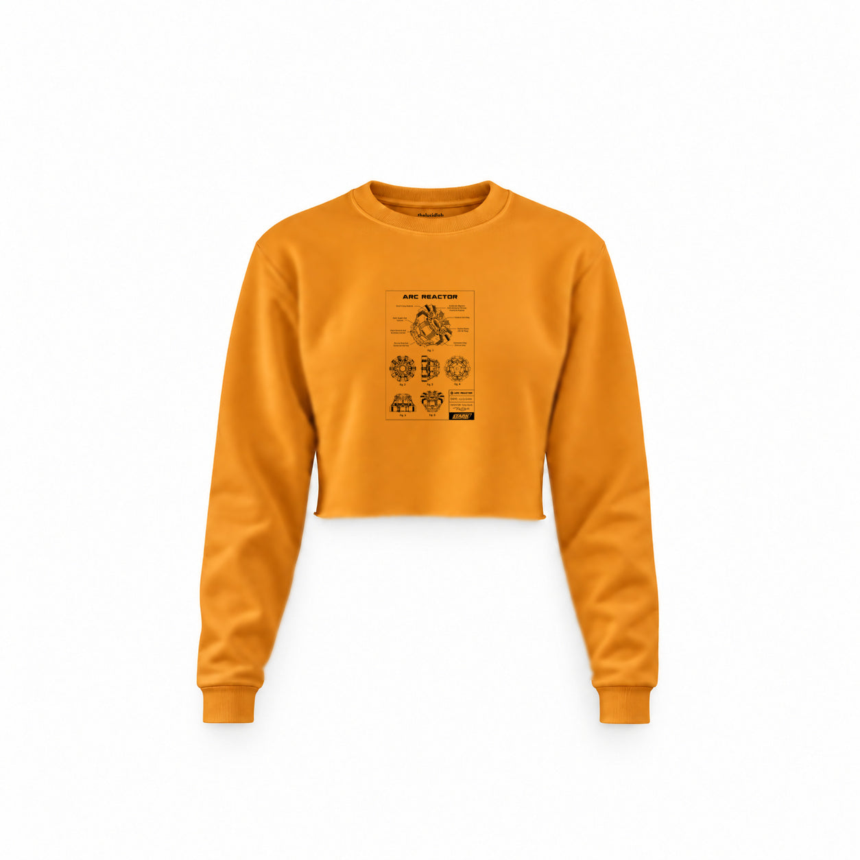 Arc Reactor Crop Sweatshirt — Turuncu — Ön baskı