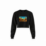 Breaking Bad / Rick and Morty Crop Sweatshirt — Siyah — Ön baskı