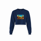 Breaking Bad / Rick and Morty Crop Sweatshirt — Lacivert — Ön baskı