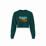 Breaking Bad / Rick and Morty Crop Sweatshirt — Koyu Yeşil — Ön baskı