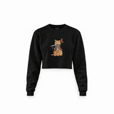 Catana Crop Sweatshirt — Siyah — Ön baskı
