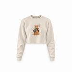 Catana Crop Sweatshirt — Krem — Ön baskı