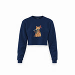 Catana Crop Sweatshirt — Lacivert — Ön baskı