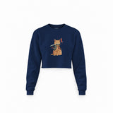 Catana Crop Sweatshirt — Lacivert — Ön baskı