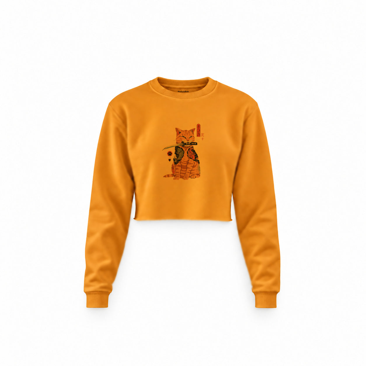 Catana Crop Sweatshirt — Turuncu — Ön baskı