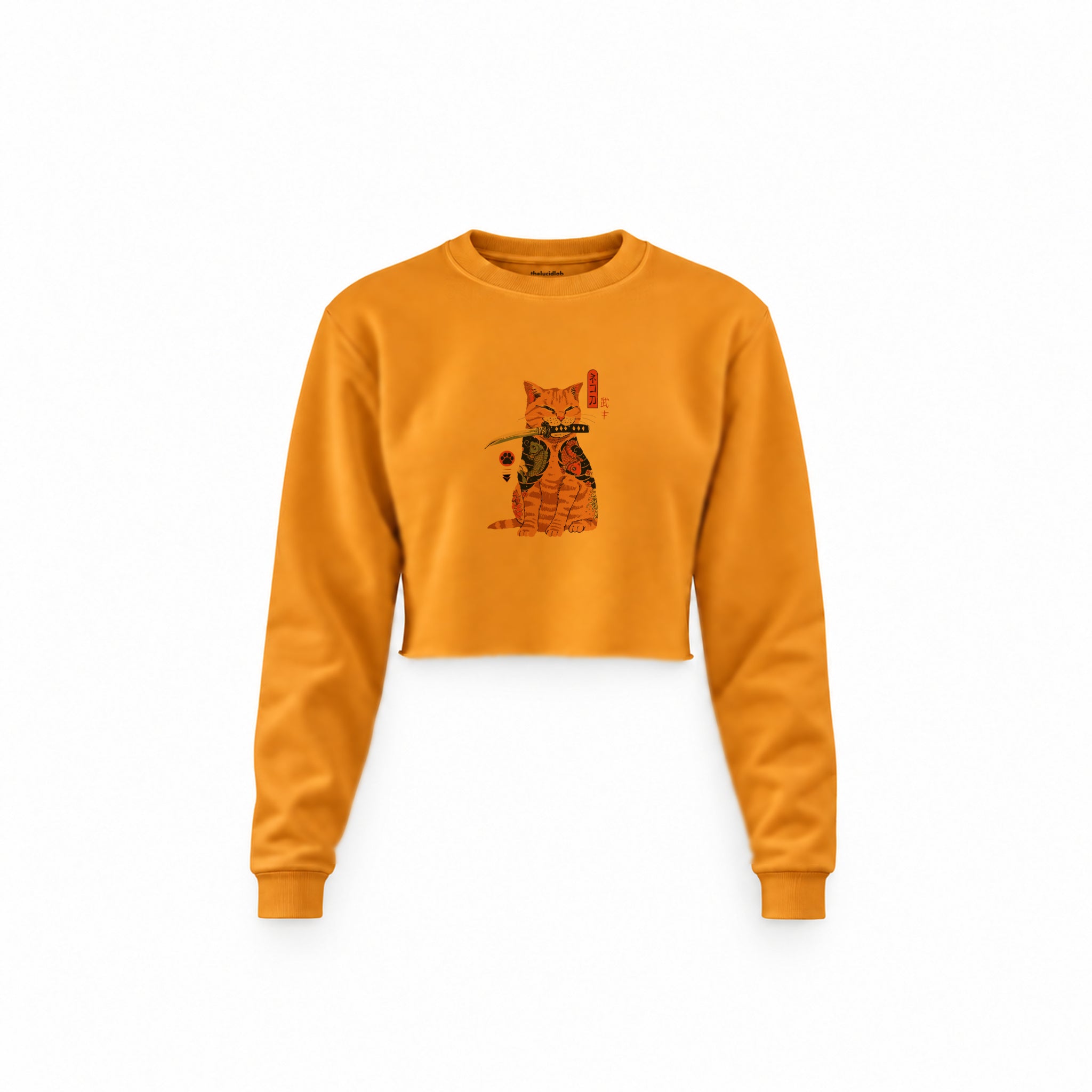 Catana Crop Sweatshirt — Turuncu — Ön baskı