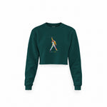 Freddie Mercury Crop Sweatshirt — Koyu Yeşil — Ön baskı