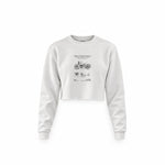 Harley Davidson Model 28B Motosiklet Crop Sweatshirt — Beyaz — Ön baskı