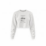 Harley Davidson Model 28B Motosiklet Crop Sweatshirt — Beyaz — Ön baskı