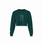 Gibson Les Paul Gitar Crop Sweatshirt — Koyu Yeşil — Ön baskı