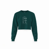 Gibson Les Paul Gitar Crop Sweatshirt — Koyu Yeşil — Ön baskı