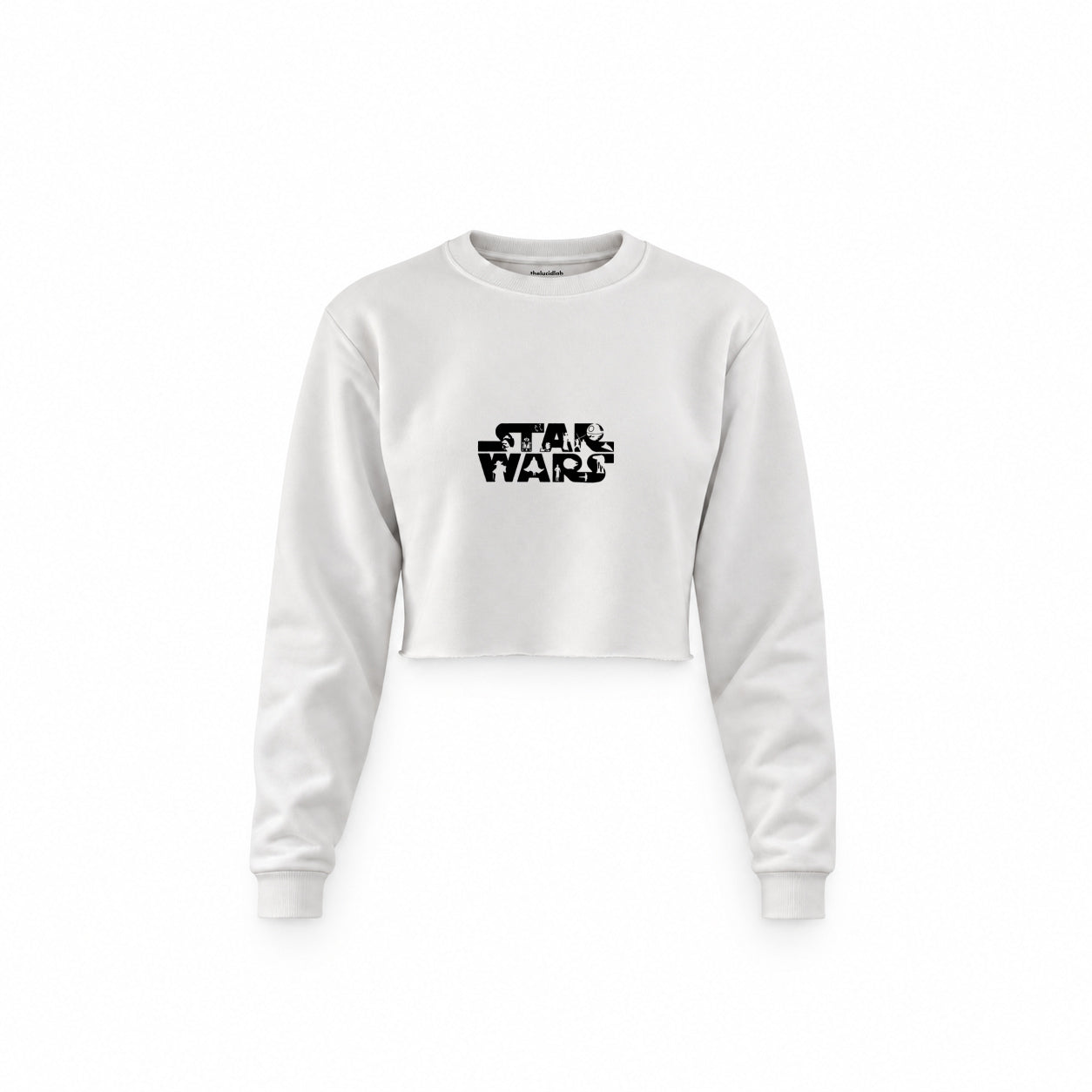Star Wars Crop Sweatshirt — Beyaz — Ön baskı