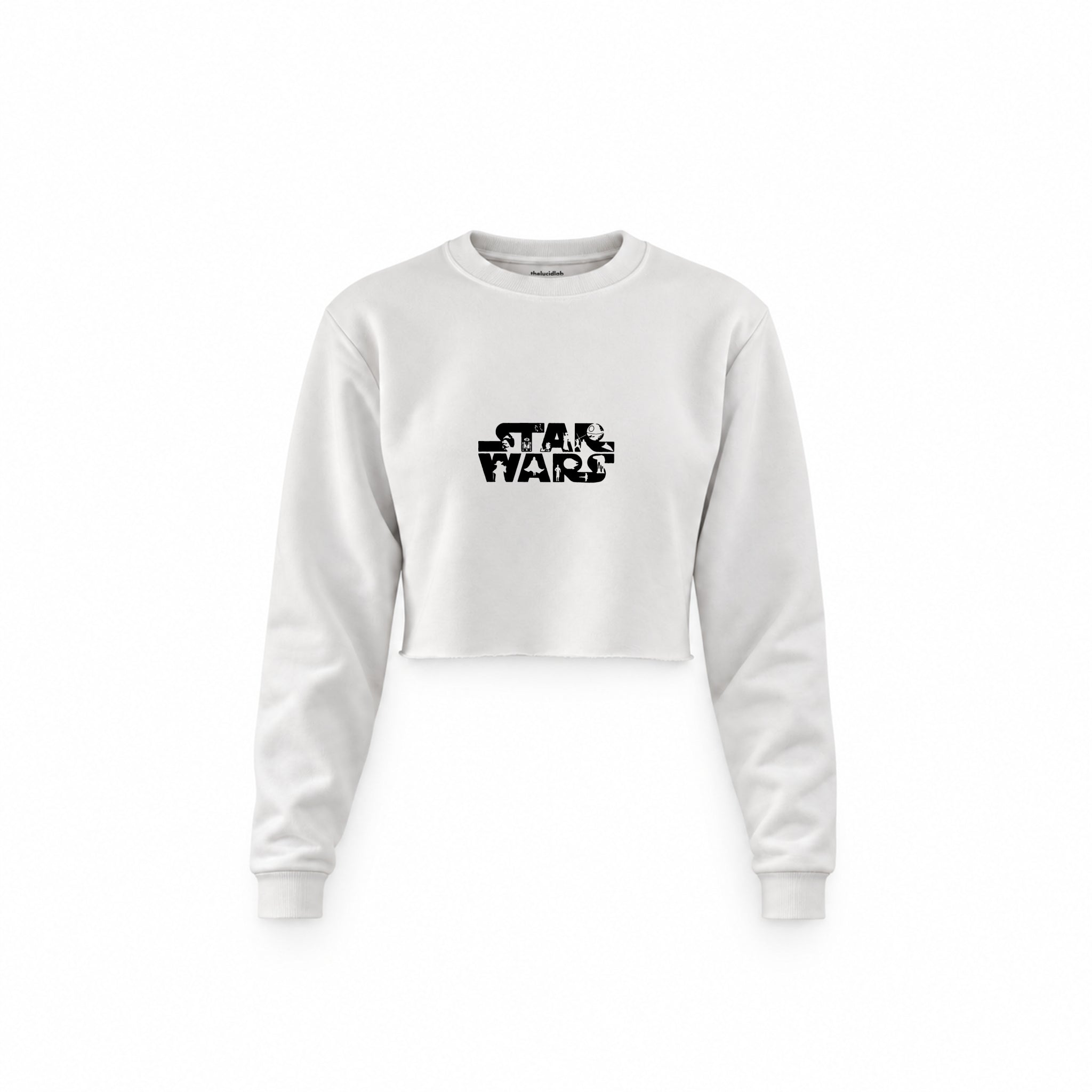 Star Wars Crop Sweatshirt — Beyaz — Ön baskı