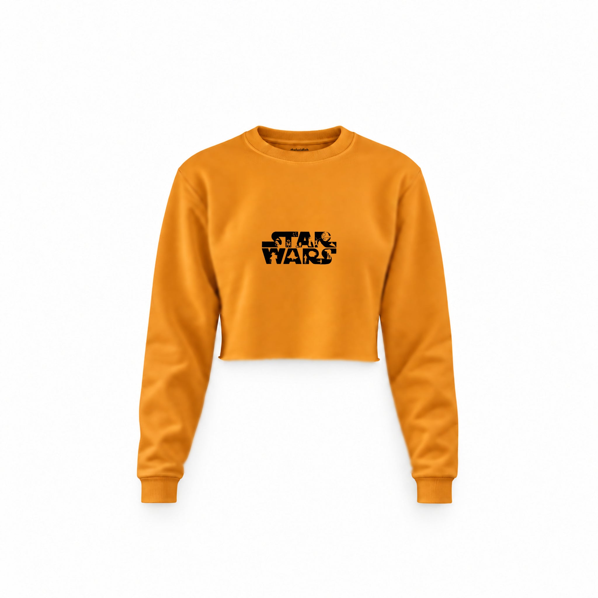 Star Wars Crop Sweatshirt — Turuncu — Ön baskı