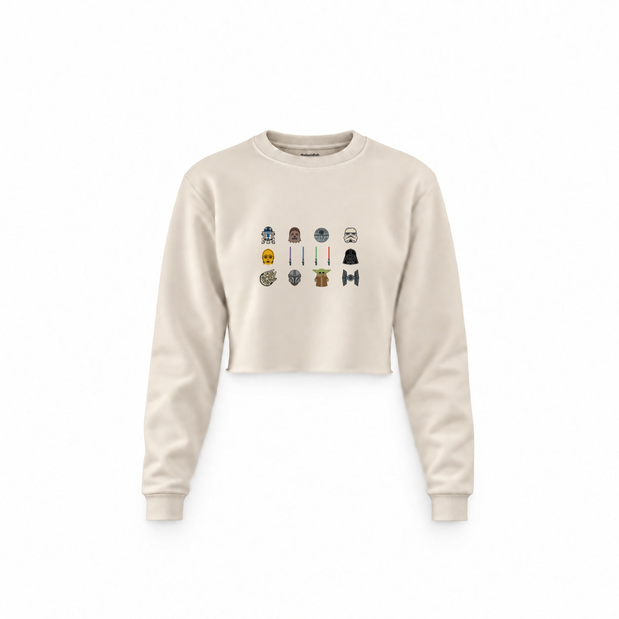 Star Wars Icons Crop Sweatshirt — Krem — Ön baskı