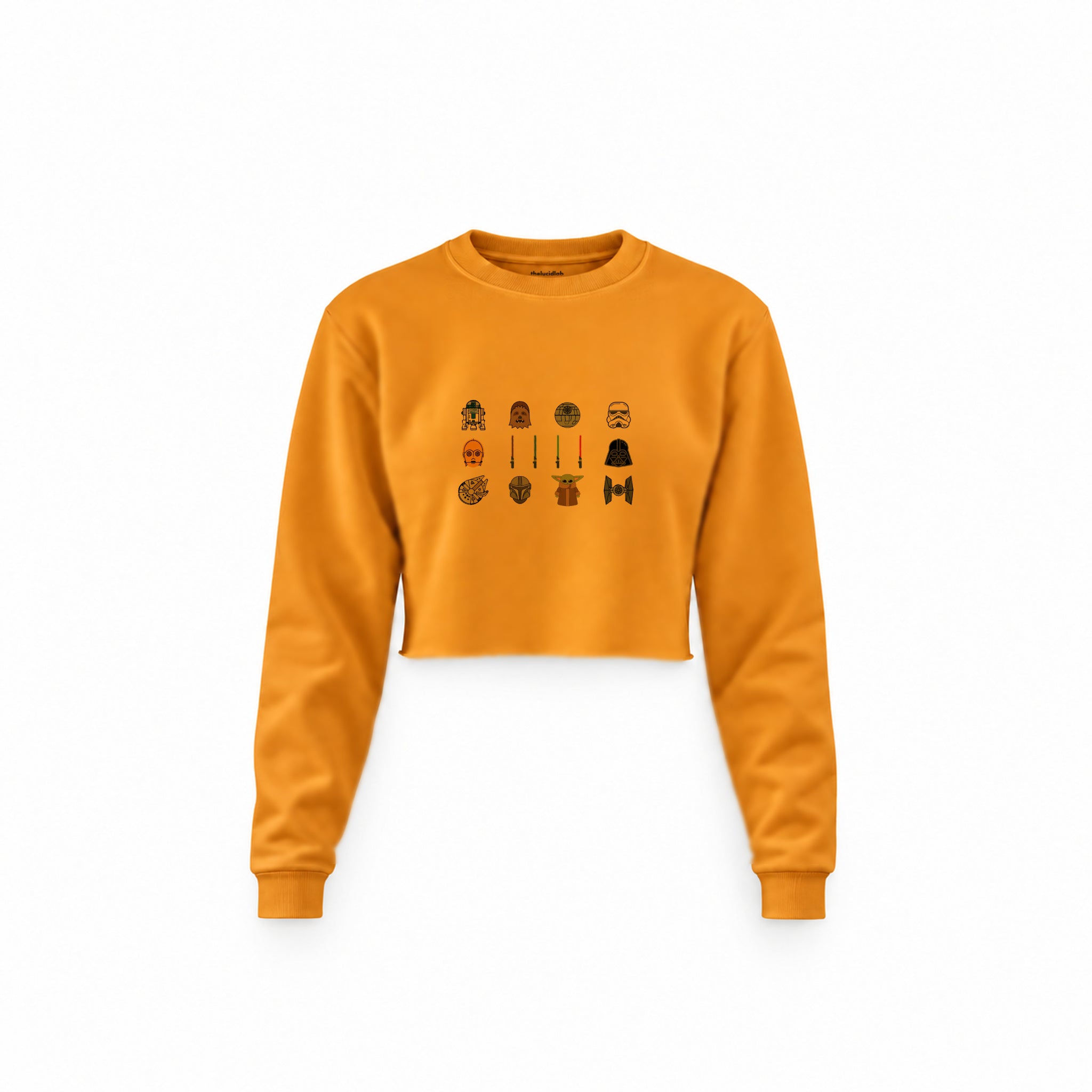 Star Wars Icons Crop Sweatshirt — Turuncu — Ön baskı